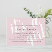 Modern Chic Typography Baby shower Invitation Kaart (Staand voorkant)