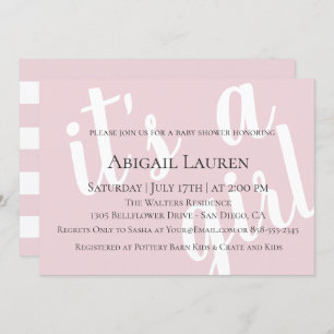 Modern Chic Typography Baby shower Invitation Kaart