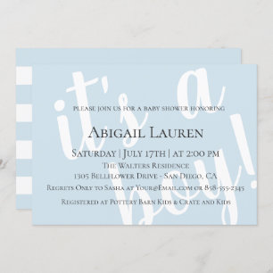 Modern Chic Typography Baby shower Invitation Kaart