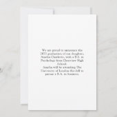 Modern Chic Typography Graduation Photo Aankondiging (Achterkant)