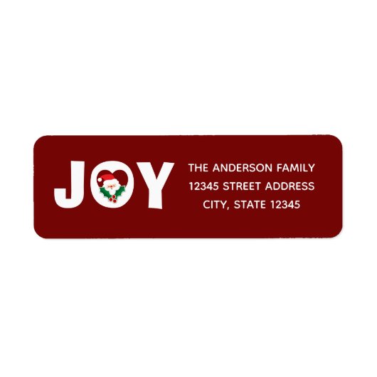 Modern Chic Typography Holly Joy Kerstkerstkerstke Etiket (Voorkant)