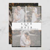 Modern Chic Vellum Effect Photo Collage Wedding Save The Date (Voorkant / Achterkant)