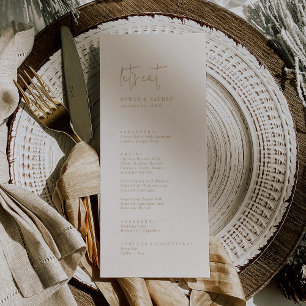Modern Chic Vintage Gold Mangeons Mariage Menu