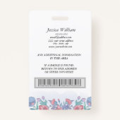 Modern Chic Waterverf Blue Hydrangeas Floral Badge (Achterkant)