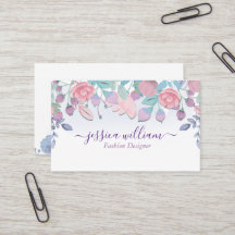 Modern Chic Waterverf Blue Hydrangeas Floral Bus