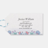 Modern Chic Waterverf Blue Hydrangeas Floral Cadeaulabel (Achterkant Horizontaal)