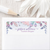 Modern Chic Waterverf Blue Hydrangeas Floral Etiket (Insitu)