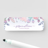 Modern Chic Waterverf Blue Hydrangeas Floral Naamplaatje (In situ)