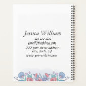 Modern Chic Waterverf Blue Hydrangeas Floral Planner (Achterkant)
