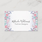 Modern Chic Waterverf Blue Hydrangeas Floral Visitekaartje (Voorkant)