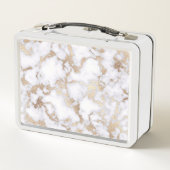 Modern Chic White Gold Foil marble Pattern (Achterkant)