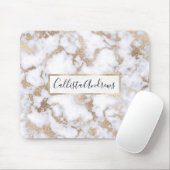 Modern Chic White Gold Foil marble Pattern Muismat (Met muis)