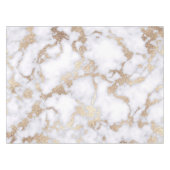 Modern Chic White Gold Foil marble Pattern Tafelkleed (Voorkant (Horizontaal))