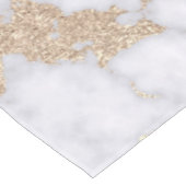 Modern Chic White Gold Foil marble Pattern Tafelkleed (Gekanteld)
