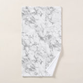 Modern Chic White Grey Silver Grey Glitter Marble Bad Handdoek (Handdoek)