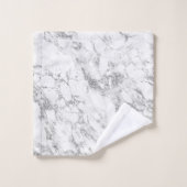 Modern Chic White Grey Silver Grey Glitter Marble Bad Handdoek (Wasdoekje)