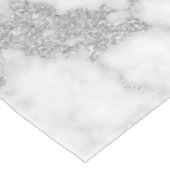 Modern Chic White Silver Foil Marble Pattern Tafelkleed (Gekanteld)