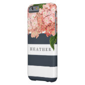 MODERN Chic Wide Stripes  Hydrangea Floral Case-Mate iPhone Case (Achterkant Links)