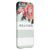 MODERN Chic Wide Stripes w Rozen, Mint Green Case-Mate iPhone Case (Achterkant/Rechts)