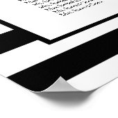 MODERN Chic Wide Stripes w Rozen Wedding Seding Poster (Hoek)