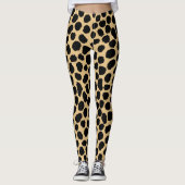 Modern Chic Wildlife Cheetah Animal Print Patroon Leggings (Voorkant)
