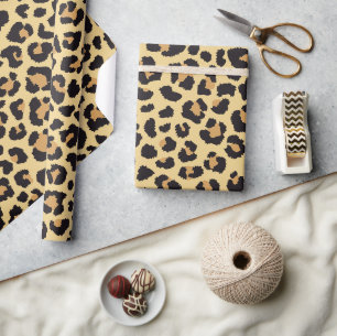Modern Chic Wildlife Leopard Animal Print Patroon Cadeaupapier