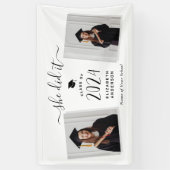 Modern Chic Ze deed het Afstuderen 2 foto Afstuder Spandoek (Verticaal)