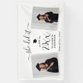 Modern Chic Ze deed het Afstuderen 2 foto Afstuder Spandoek (Verticaal)