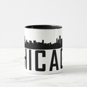 Modern Chicago City Panoramic Skyline Silhouette Mok