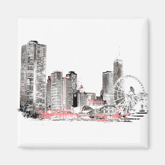 Modern Chicago Skyline Magneet
