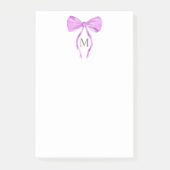 Modern Chick Waterverf Bow Monogram Post-it® Notes (Voorkant)