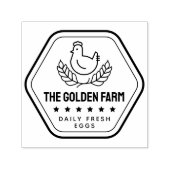 Modern Chicken Fresh Eggs Business Zelfinktende Stempel (Design)