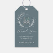 Modern Chinees Dubbel Geluk Bruiloft Label Cadeaulabel (Voorkant)