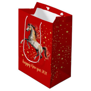 Modern Chinees Nieuwjaar 2026 Paard Nieuwjaar Medium Cadeauzakje