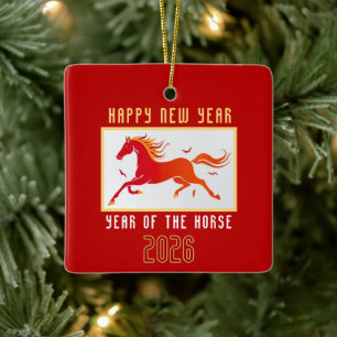 Modern Chinees Paard Nieuwjaar 2026 Keramisch Ornament