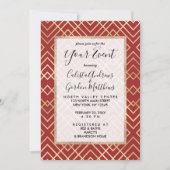 Modern Chinees rood kunstdeco Geometric Pattern Kaart (Voorkant)