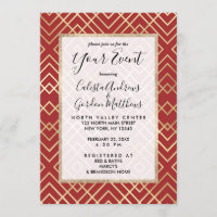 Modern Chinees rood kunstdeco Geometric Pattern