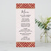 Modern Chinees rood kunstdeco Geometric Pattern Menu (Staand voorkant)