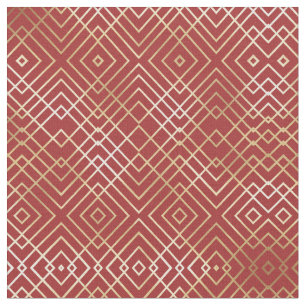 Modern Chinees rood kunstdeco Geometric Pattern Stof