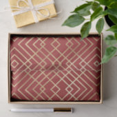 Modern Chinees rood kunstdeco Geometric Pattern Tissuepapier (Geschenk)