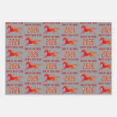 Modern Chinese Horse New Year 2026 Inpakpapier Vel (Voorkant 2)