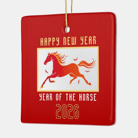 Modern Chinese Horse New Year 2026 Keramisch Ornament (Links)