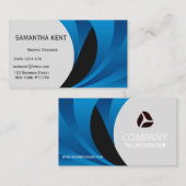Modern chique blauw en wit visitekaartje (Voorkant / Achterkant)