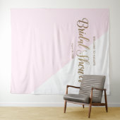 Modern chique blush roze gouden script gepersonali wandkleed (In Situ (horizontaal))