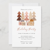 Modern chique Boho kerstbomen feestje Kaart (Voorkant)