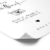 Modern chique bruiloft foto gastenboek teken poster (Hoek)