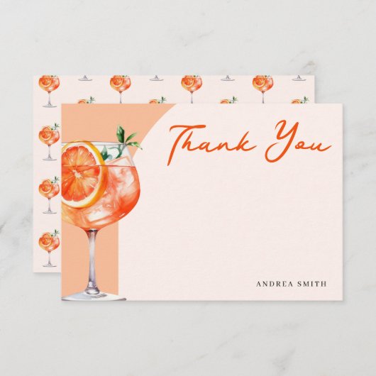 Modern chique dank u Aperol Spritz dank u Bedankkaart (Voorkant / Achterkant)