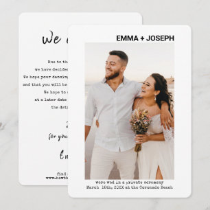 Modern chique foto bruiloft eloped aankondiging Ka