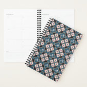 Modern chique geometrisch bloemenmonogrampatroon planner (Display)