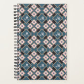 Modern chique geometrisch bloemenmonogrampatroon planner (Voorkant)